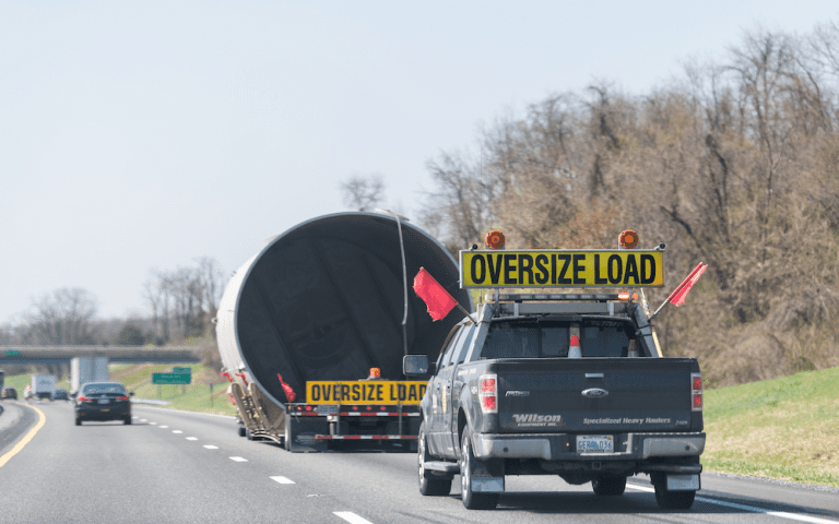 Overisze Load Hauling by Truck