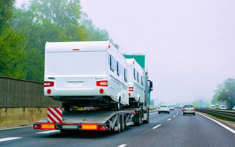 RV and motorhome hauling transport